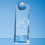 SY3050 – 21cm Optical Crystal Golf Ball Rectangle Award