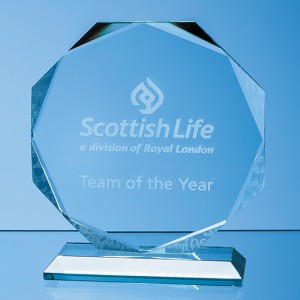 Jade Glass Facetted Octogon Award